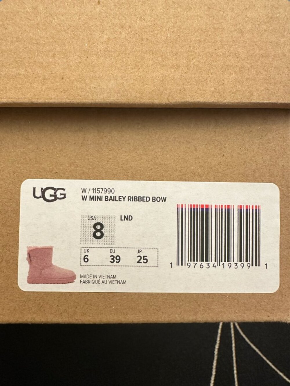 UGG mini bailey ribbeb bow